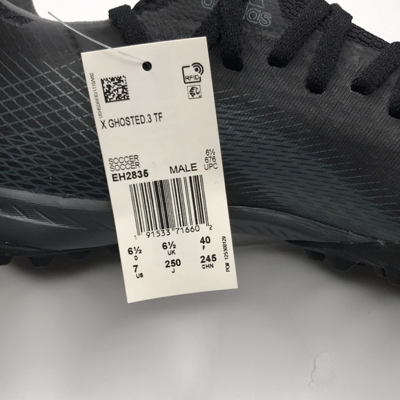 NWT Adidas Men\'s X GHOSTED.3 TF Black Soccer Shoe main image 9